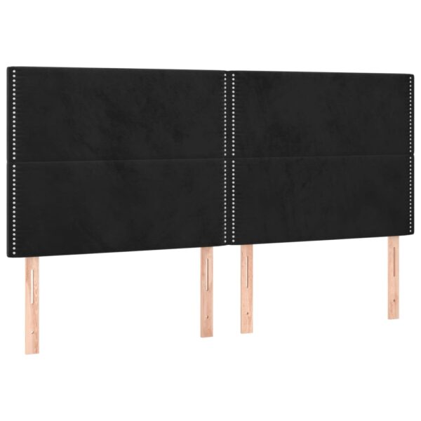 Łóżko kontynentalne z materacem i LED, czarny aksamit 180x200cm - obrazek 7