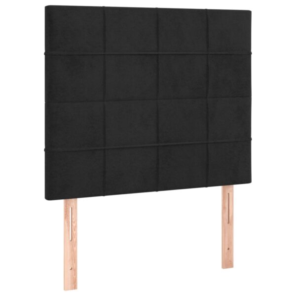 Łóżko kontynentalne z materacem i LED, czarny aksamit 100x200cm - obrazek 7