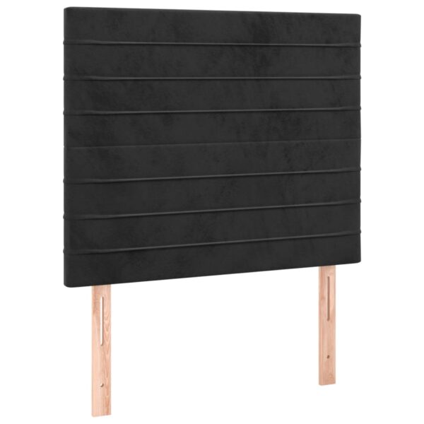 Łóżko kontynentalne z materacem i LED, czarny aksamit 90x200 cm - obrazek 7
