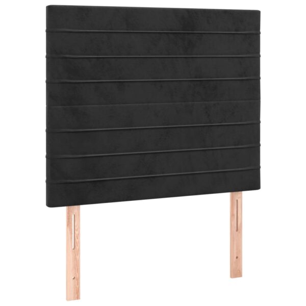 Łóżko kontynentalne z materacem i LED, czarny aksamit 100x200cm - obrazek 7