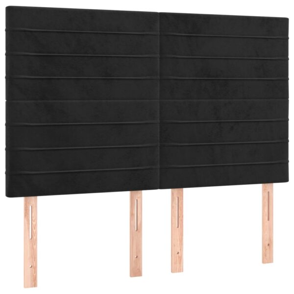 Łóżko kontynentalne z materacem i LED, czarny aksamit 140x190cm - obrazek 7