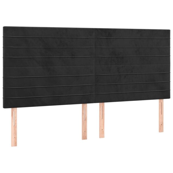Łóżko kontynentalne z materacem i LED, czarny aksamit 180x200cm - obrazek 7
