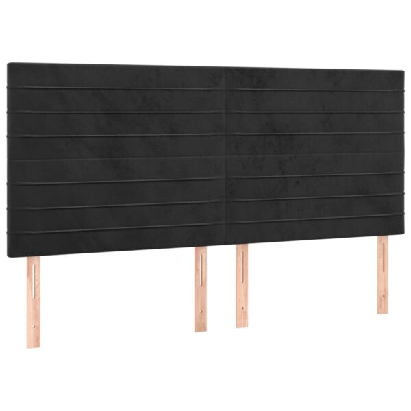 Łóżko kontynentalne z materacem i LED, czarny aksamit 200x200cm - obrazek 7