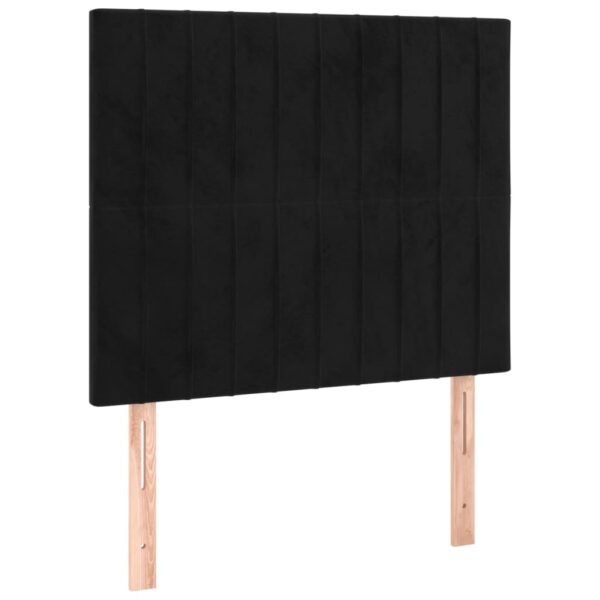 Łóżko kontynentalne z materacem i LED, czarny aksamit 120x200cm - obrazek 7