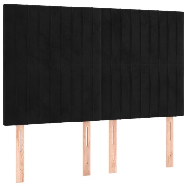 Łóżko kontynentalne z materacem i LED, czarny aksamit 140x190cm - obrazek 7