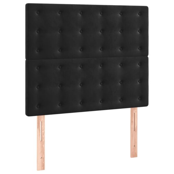Łóżko kontynentalne z materacem i LED, czarny aksamit 90x190 cm - obrazek 7