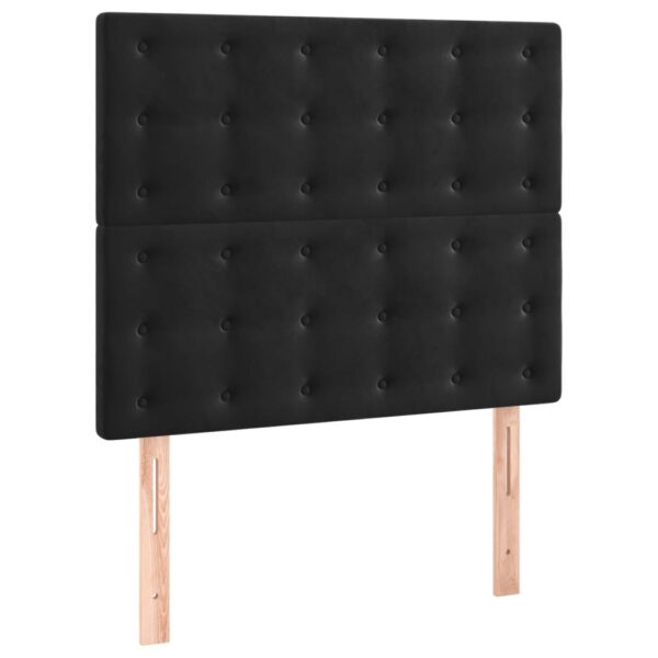 Łóżko kontynentalne z materacem i LED, czarny aksamit 120x200cm - obrazek 7