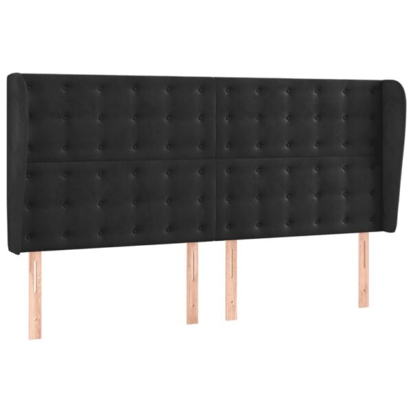 Łóżko kontynentalne z materacem i LED, czarny aksamit 180x200cm - obrazek 7