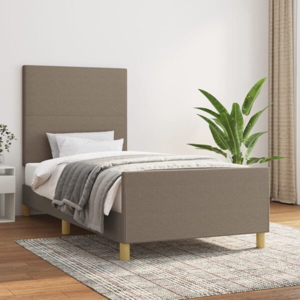 Rama łóżka bez materaca Taupe 90x190 cm Tkanina