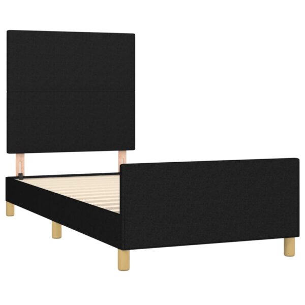 Rama łóżka bez materaca Czarna 90x200 cm Tkanina - obrazek 4