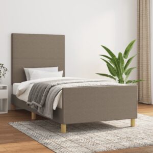 Rama łóżka bez materaca Taupe 90x200 cm Tkanina