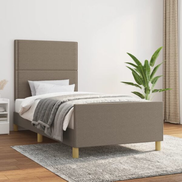 Rama łóżka bez materaca Taupe 90x190 cm Tkanina