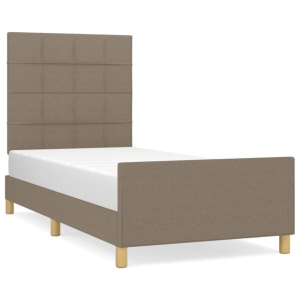 Rama łóżka bez materaca Taupe 90x200 cm Tkanina - obrazek 2