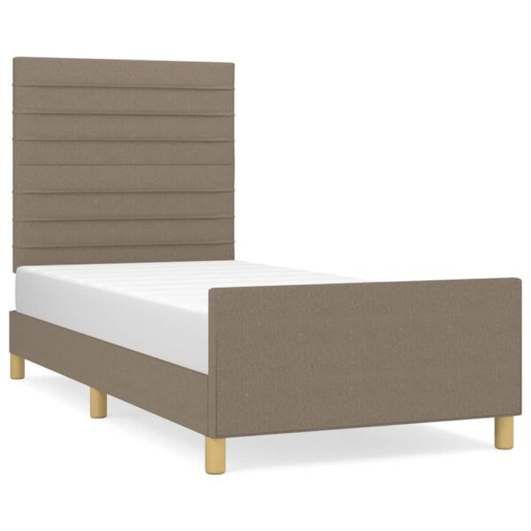 Rama łóżka bez materaca Taupe 90x190 cm Tkanina - obrazek 2