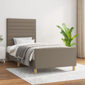 Rama łóżka bez materaca Taupe 90x190 cm Tkanina