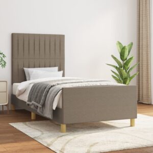 Rama łóżka bez materaca Taupe 90x190 cm Tkanina