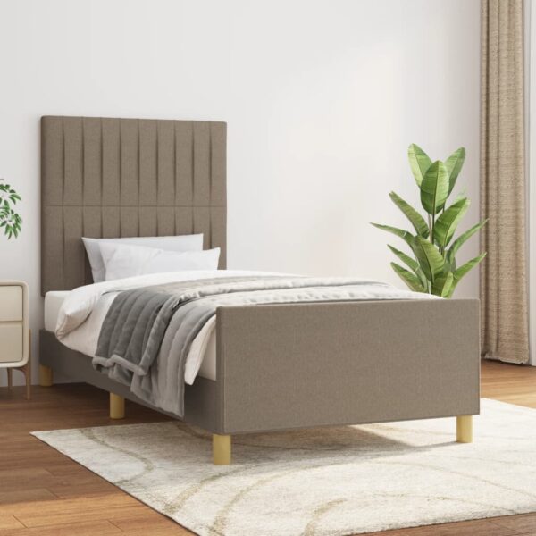 Rama łóżka bez materaca Taupe 90x200 cm Tkanina