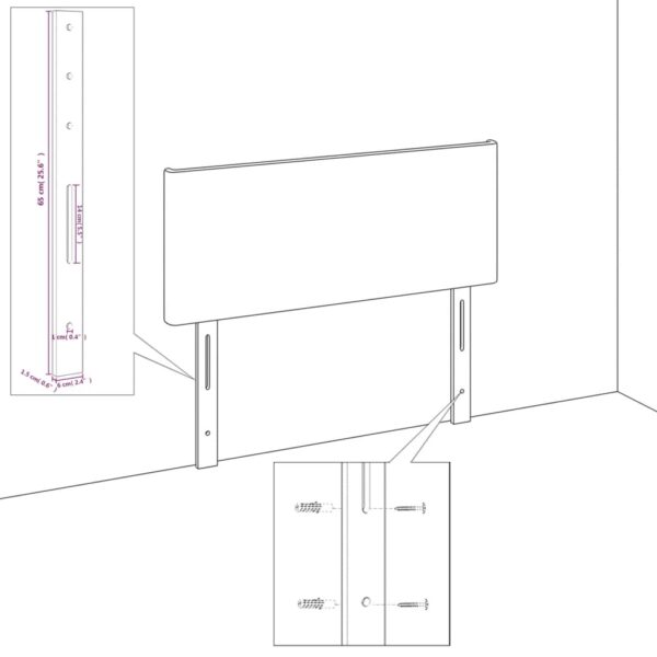 Rama łóżka bez materaca Kremowa 80x200 cm Tkanina - obrazek 12