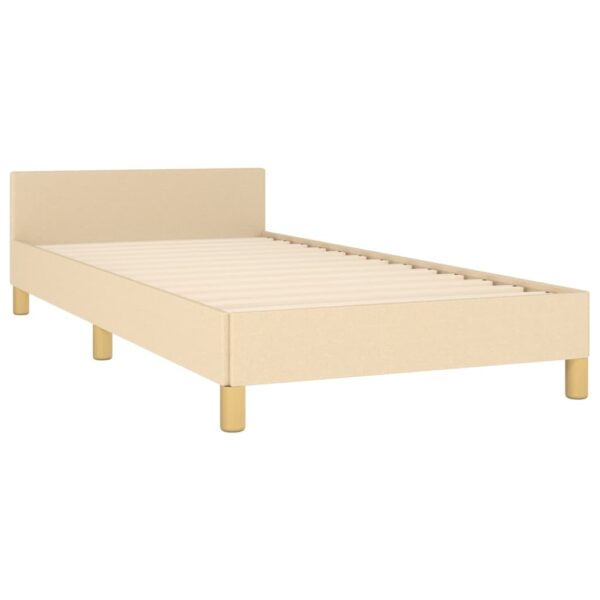 Rama łóżka bez materaca Kremowa 90x200 cm Tkanina - obrazek 5