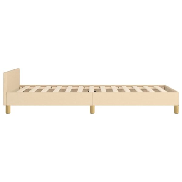 Rama łóżka bez materaca Kremowa 90x200 cm Tkanina - obrazek 7