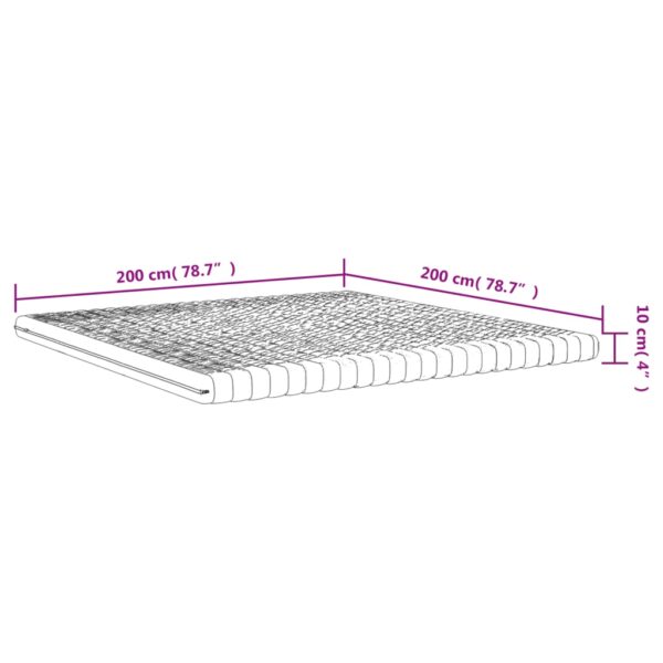 Materac piankowy, biały 200x200 cm, 7-strefowy, twardość 20 ILD - obrazek 9