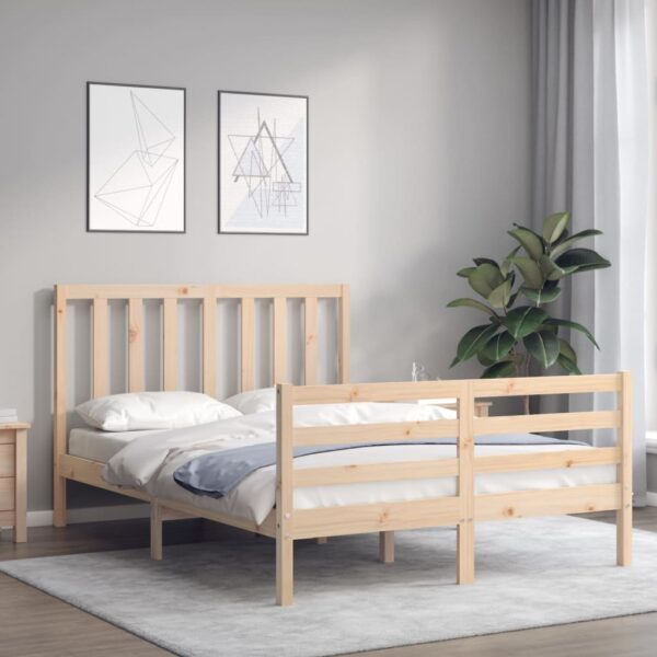 Rama łóżka bez materaca, 120x200 cm, lite drewno sosnowe - obrazek 3