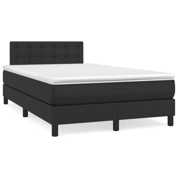 Łóżko kontynentalne z materacem i LED, czarne, 120x190 cm - obrazek 3