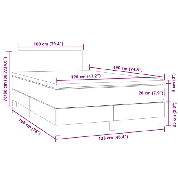Łóżko kontynentalne z materacem i LED, ciemna zieleń, 120x190cm - obrazek 11