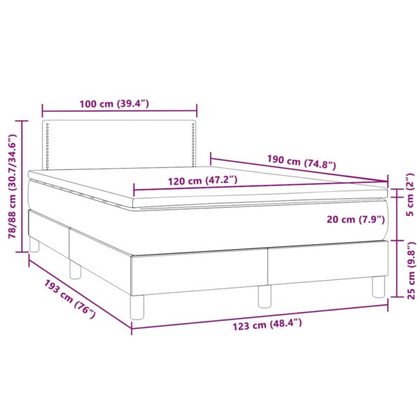 Łóżko kontynentalne z materacem i LED, czarne, 120x190 cm - obrazek 11