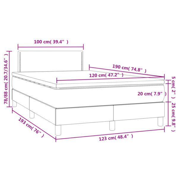 Łóżko kontynentalne z materacem i LED, ciemna zieleń, 120x190cm - obrazek 11