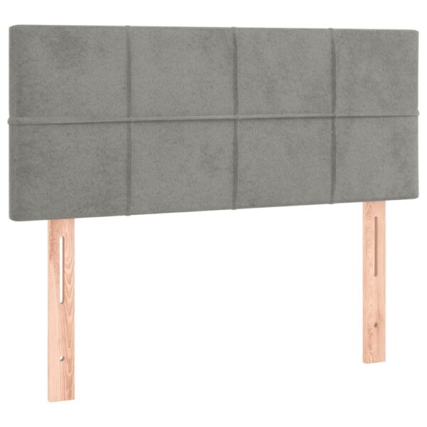 Łóżko kontynentalne z materacem i LED, jasnoszare, 120x190 cm - obrazek 8