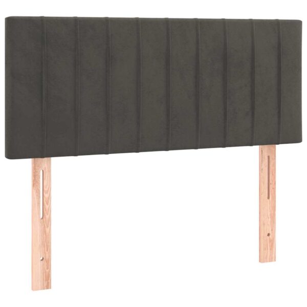 Łóżko kontynentalne z materacem i LED, ciemnoszare, 120x190 cm - obrazek 9