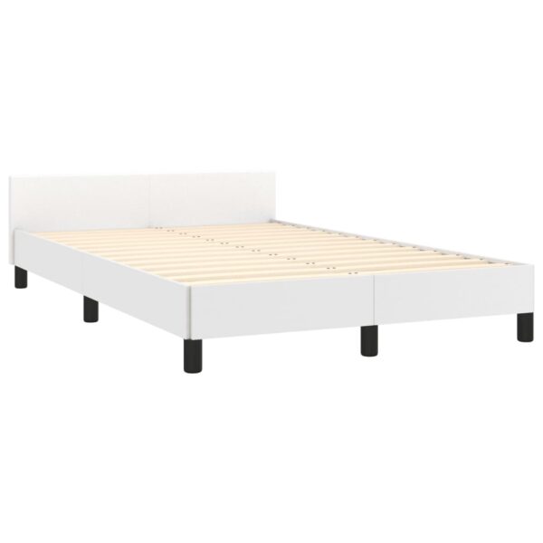 Rama łóżka bez materaca biała 120x190 cm Skóra ekologiczna - obrazek 5