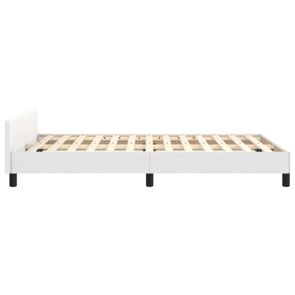 Rama łóżka bez materaca biała 120x190 cm Skóra ekologiczna - obrazek 7