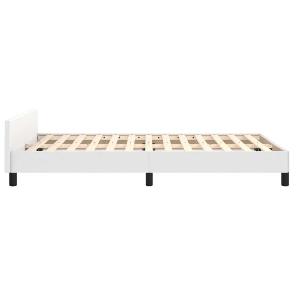 Rama łóżka bez materaca biała 120x190 cm Skóra ekologiczna - obrazek 7