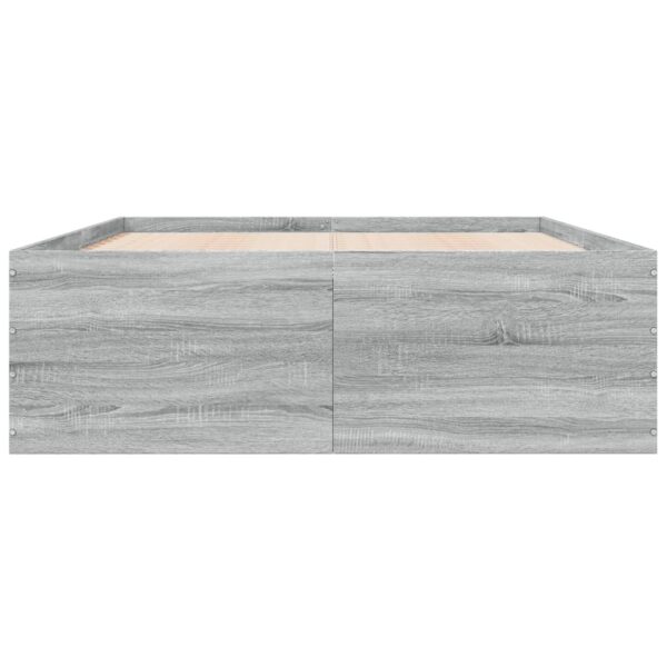 Rama łóżka, szary dąb sonoma, 120x200cm materiał drewnopochodny - obrazek 4