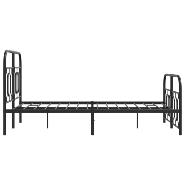 Metalowa rama łóżka z wezgłowiem i zanóżkiem, czarna, 120x200cm - obrazek 5