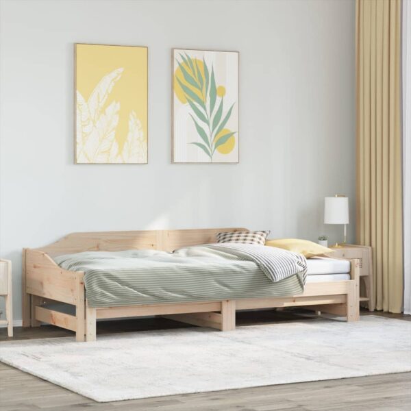 Łóżko dzienne rozsuwane, 80x200 cm, lite drewno sosnowe