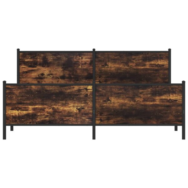 Metalowa rama łóżka, bez materaca, przydymiony dąb, 200x200 cm - obrazek 5