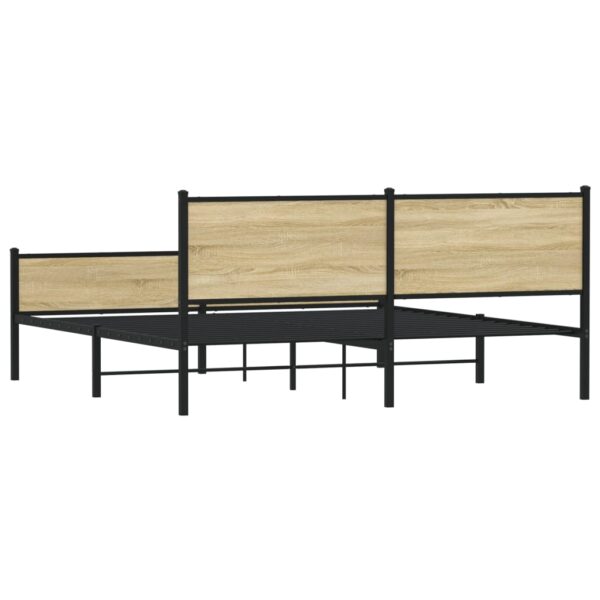 Metalowa rama łóżka, bez materaca, dąb sonoma, 180x200 cm - obrazek 7