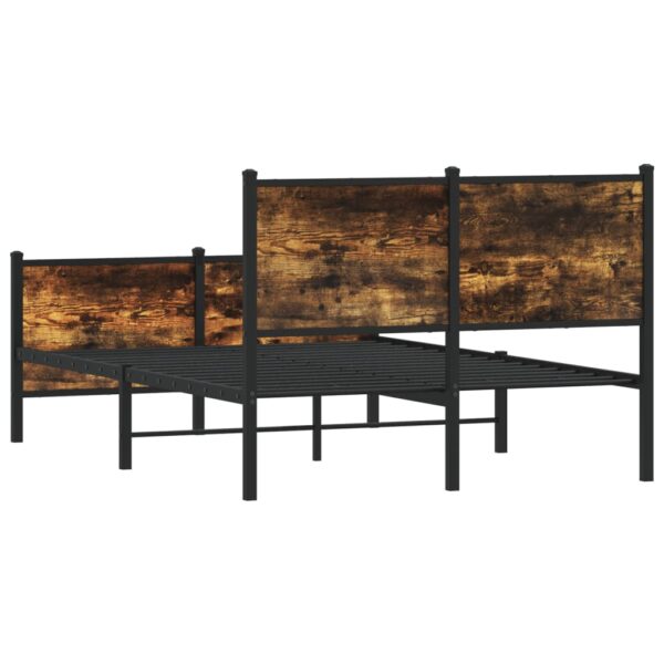Metalowa rama łóżka, bez materaca, przydymiony dąb, 120x200 cm - obrazek 7
