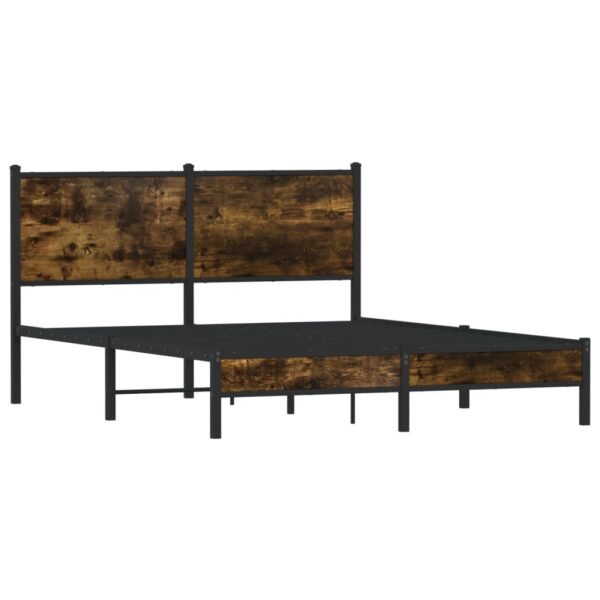Metalowa rama łóżka, bez materaca, przydymiony dąb, 150x200 cm - obrazek 3