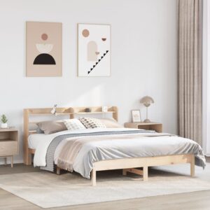 Rama łóżka bez materaca, 150x200 cm, lite drewno sosnowe