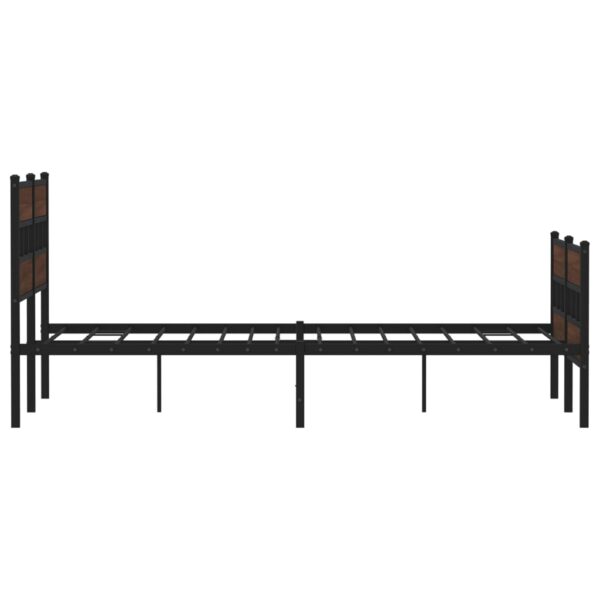 Metalowa rama łóżka, bez materaca, brązowy dąb, 150x200 cm - obrazek 5
