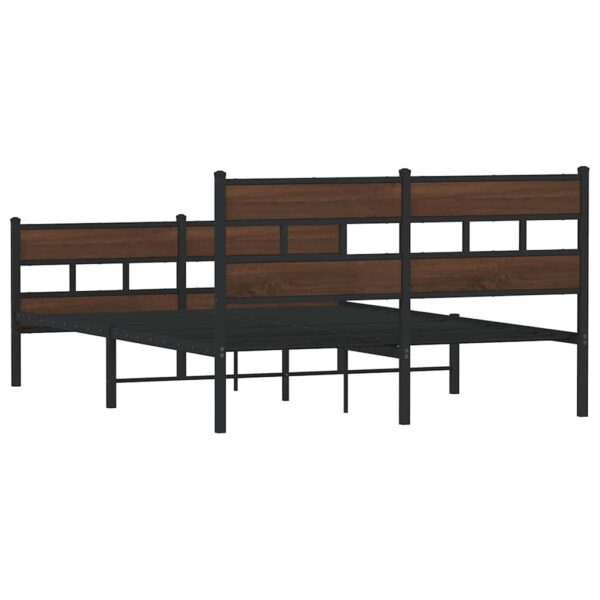 Metalowa rama łóżka, bez materaca, brązowy dąb, 160x200 cm - obrazek 6