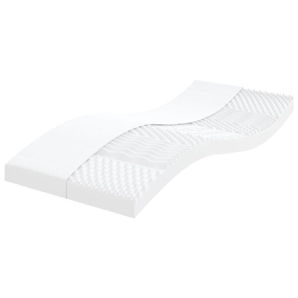 Materac piankowy, biały, 90x220 cm, 7-strefowy, twardość 20 ILD