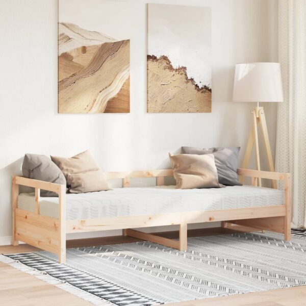 Łóżko dzienne z materacem, 80x200 cm, lite drewno sosnowe